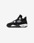 Nike Air Jordan 4 Retro White Thunder sneakers alte in bianco nero - vista laterale