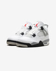 Nike Air Jordan 4 Retro White Cement sneakers alte in bianco grigio - vista frontale