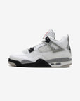 Nike Air Jordan 4 Retro White Cement sneakers alte in bianco grigio - vista laterale