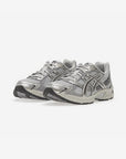 Asics Gel-1130 Glacier Grey Pure Silver sneakers basse uomo e donna in mesh e pelle sintetica grigio argento, vista frontale