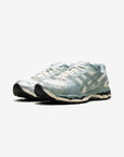 Asics Gel-Kayano 12.1 Kith Cream Sage sneakers basse uomo e donna in mesh, pelle sintetica e pelle crema verde salvia, vista