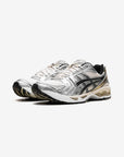 Asics Gel-Kayano 14 Birch Pure Silver sneakers basse uomo e donna in mesh e pelle sintetica beige argento, vista frontale