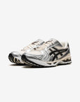 Asics Gel-Kayano 14 Cream Black Metallic Plum sneakers basse uomo e donna in mesh e pelle sintetica crema nero, vista frontal