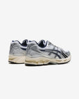 Asics Gel-Kayano 14 JJJJound White Navy sneakers basse uomo e donna in mesh e pelle sintetica bianco blu navy, dettaglio suol
