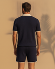 Completo Coordinato Uomo Polo Bicolore e Pantaloncini - vista posteriore