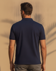 Polo Uomo Micro-Fantasia – Motivo Discreto ed Elegante - vista posteriore
