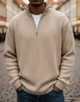 Maglione Uomo Collo Alto Zip in Maglia