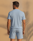 Completo Coordinato Uomo Camicia Chambray e Pantaloncini - vista posteriore
