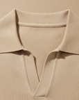 Polo Uomo con Colletto Johnny – Chiusura Aperta Casual Chic - dettaglio