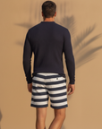 Pantaloncini Uomo a Righe Estivi – Stile Mediterraneo Fresco - vista posteriore