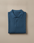 Polo Uomo Waffle Knit Testurizzata – Effetto Nido d'Ape Elegante - Blu Petrolio