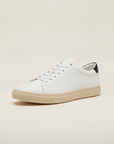 Sneakers Uomo Bianche con Suola Ecru – Look Pulito e Naturale - Bianco e Navy