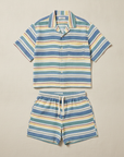 Completo Coordinato Uomo Camicia Righe Multicolor e Pantaloncini - Multicolor Terra