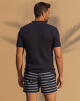 Costume Uomo a Righe Quick-Dry – Stile Nautico Mediterraneo - vista posteriore