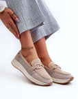 Mocassini Donna Beige Moderni