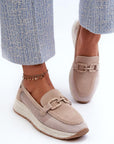 Mocassini Donna Beige Moderni
