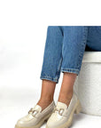 Mocassini Donna Beige Moderni
