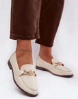 Mocassini Donna Beige Moderni
