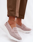 Mocassini Donna Beige Raffinati