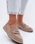 Mocassini Donna Beige Raffinati