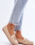 Mocassini Donna Beige Moderni