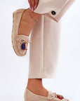 Mocassini Donna Beige Eleganti