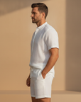 Completo Coordinato Uomo Camicia Voile Leggera e Pantaloncini - vista laterale