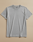 T-shirt Uomo in Cotone Premium Girocollo – Basic Essenziale - Grigio Melange