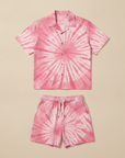 Completo Coordinato Uomo Camicia Tie-Dye e Pantaloncini - Tie-Dye Rosa