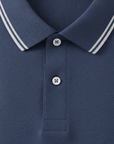 Polo Uomo con Bordi a Contrasto – Colletto e Polsini Rigati Eleganti - dettaglio