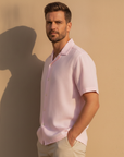 Camicia Uomo Camp Collar Tinta Pastello – Elegante e Rilassata - vista laterale
