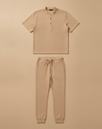 Completo Coordinato Uomo Camicia e Jogger Leggero - Beige