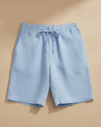 Bermuda Uomo in Lino con Coulisse – Freschi e Leggeri Estivi - Azzurro