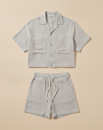 Completo Coordinato Uomo Overshirt Leggero e Pantaloncini - Grigio