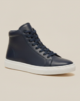 Sneakers Uomo Alte in Pelle – Design High-Top Casual Premium - Navy