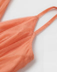 Abito lungo donna in tessuto leggero, scollo a V — vista 4