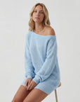 Abito maglione donna maglia strutturata – Abito mini spalle scoperte