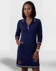Vestito Mini Sportivo Donna con Collo con Zip – Maniche Lunghe | Misto Cotone
