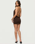 Mini abito da donna con schiena scoperta – scollo halter aderente