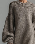 Abito lungo donna in maglia, scollo rotondo — vista 10