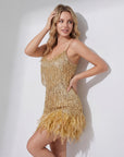 Mini abito con frange per donna – Taglio aderente