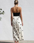 Abito lungo donna in tessuto leggero, a pois — vista 5
