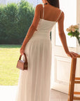 Abito lungo donna in cotone, scollo a V — vista 8