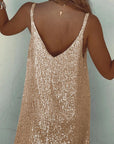 Abito Mini Donna con Paillettes – Schiena a V Profonda & Taglio Attillato