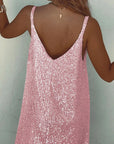 Abito Mini Donna con Paillettes – Schiena a V Profonda & Taglio Attillato