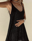 Abito Mini Donna con Paillettes – Schiena a V Profonda & Taglio Attillato