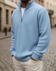 Maglione Uomo Collo Alto Zip in Maglia