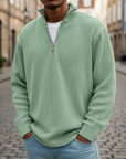 Maglione Uomo Collo Alto Zip in Maglia