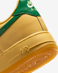 Nike Air Force 1 Low Patent Leather Topaz Gold Pine Green sneakers basse uomo e donna pelle verde oro, dettaglio tomaia