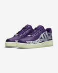 Nike Air Force 1 Low Purple Skeleton Halloween (2021) sneakers basse uomo e donna pelle viola nero, vista frontale